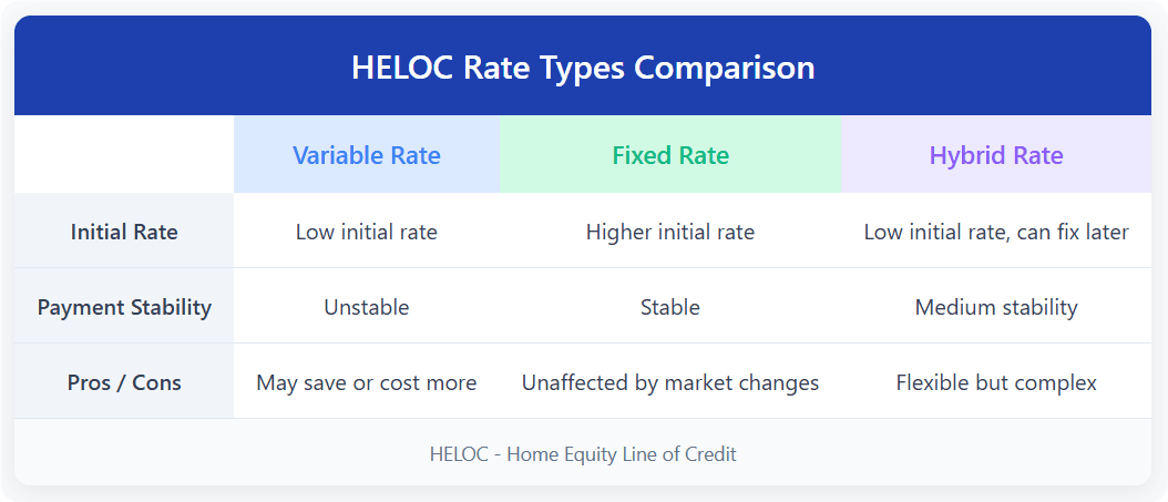 Types of Home Equity Line of Credit Rates
