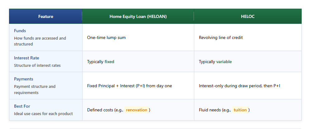 HELOAN vs. HELOC: Choosing Your Financial Weapon
