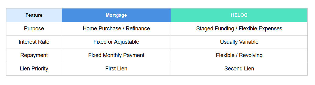 Differences Between Mortgages and HELOCs