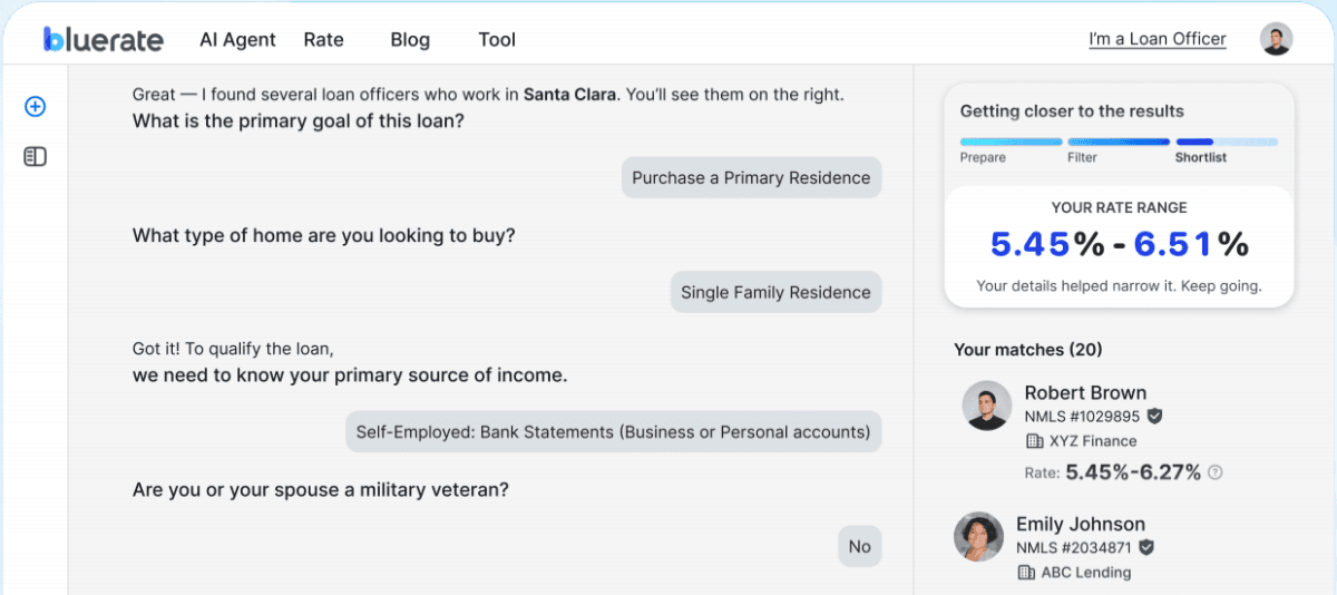 Bluerate AI Agent Chat