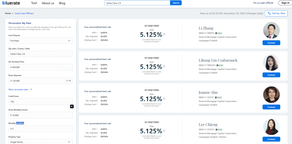 Bluerate - Personalize Your Rate