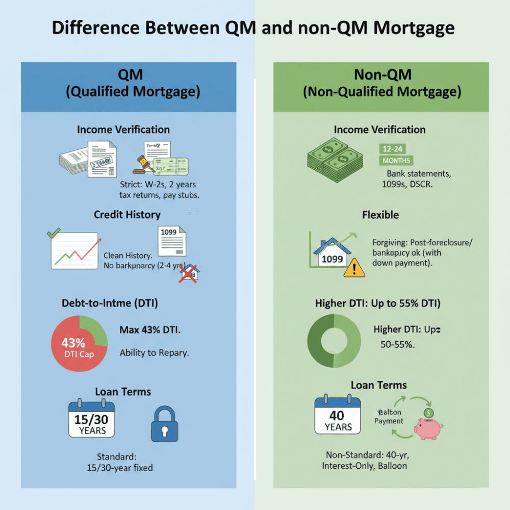 Difference Between QM and non-QM Mortgage