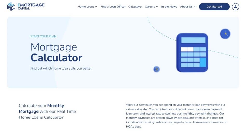 E Mortgage Capital Mortgage Calculator