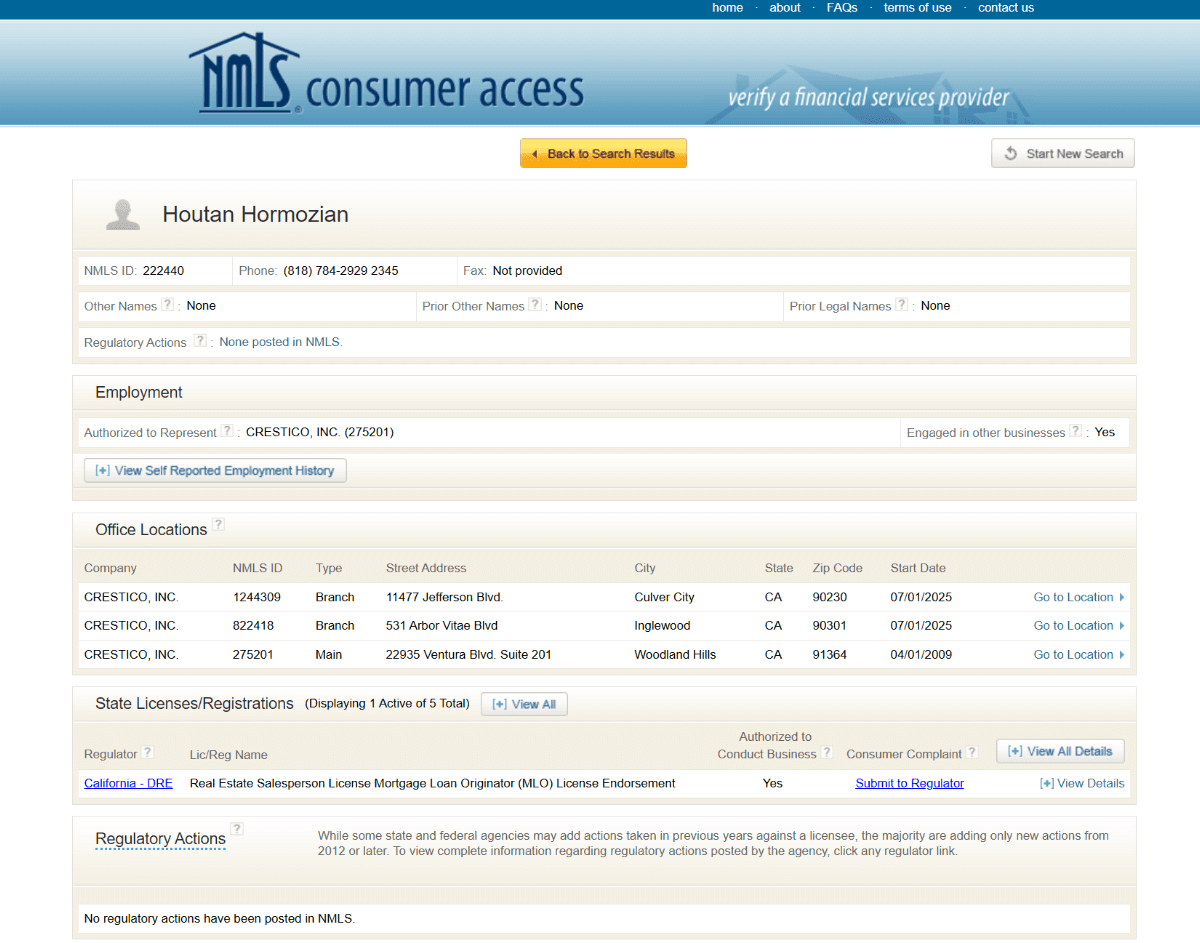 NMLS Lookup Loan Officer