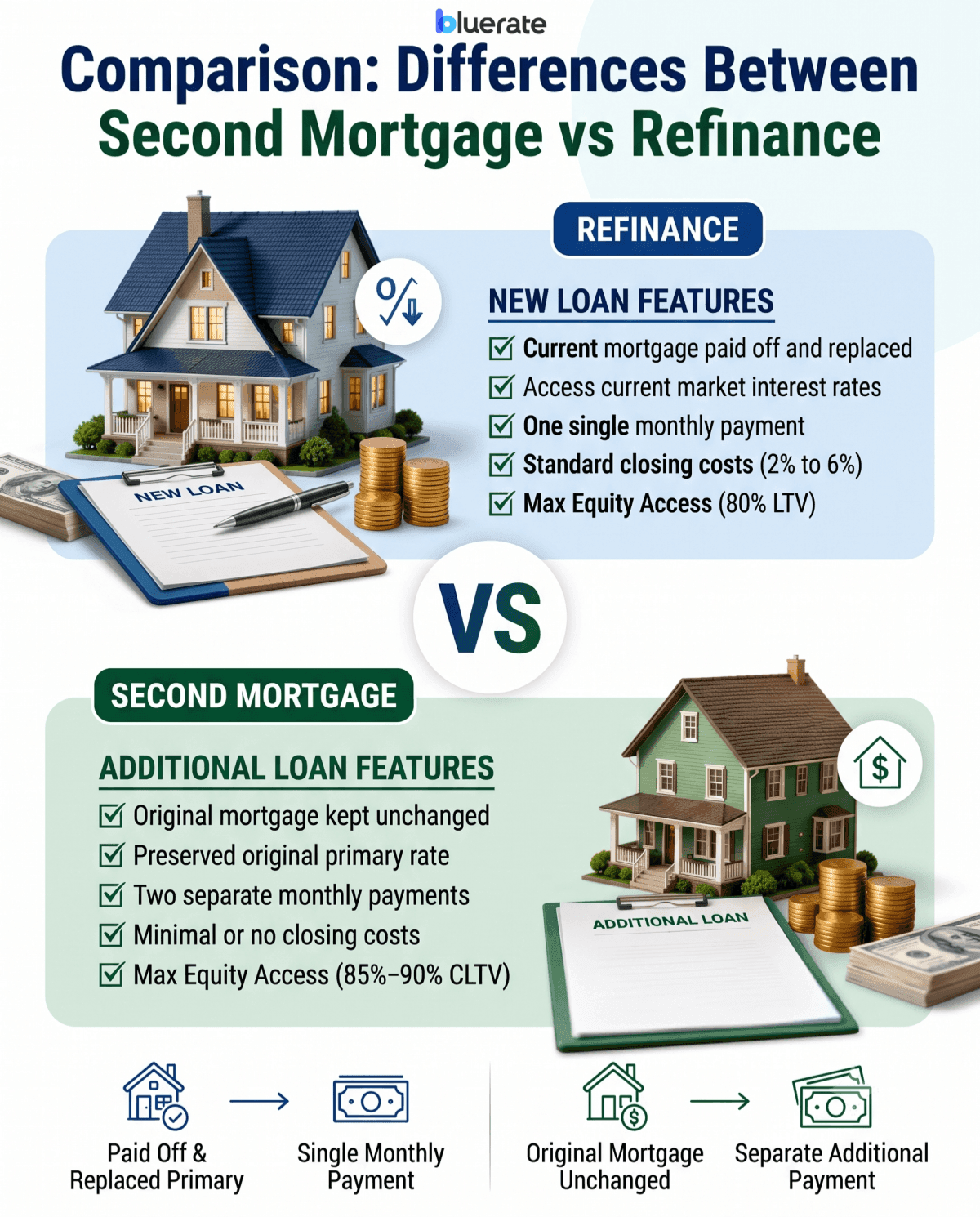 Comparison: Differences Between Second Mortgage vs Refinance