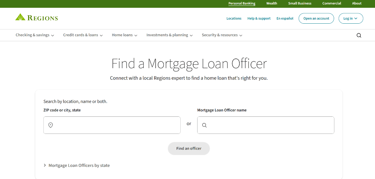 Regions Find Loan Officers Near Me