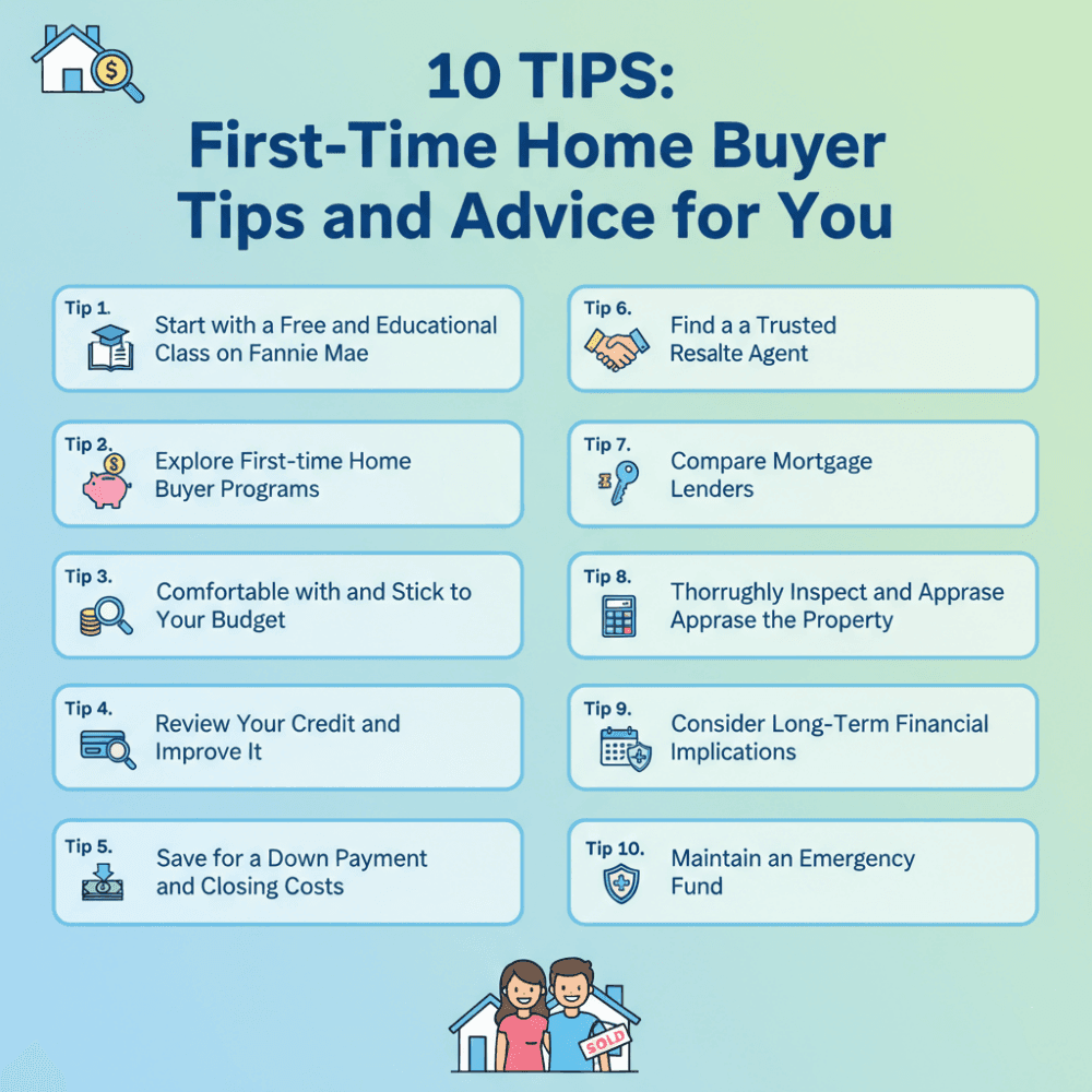 10 Tips: First-Time Home Buyer Tips and Advice for You