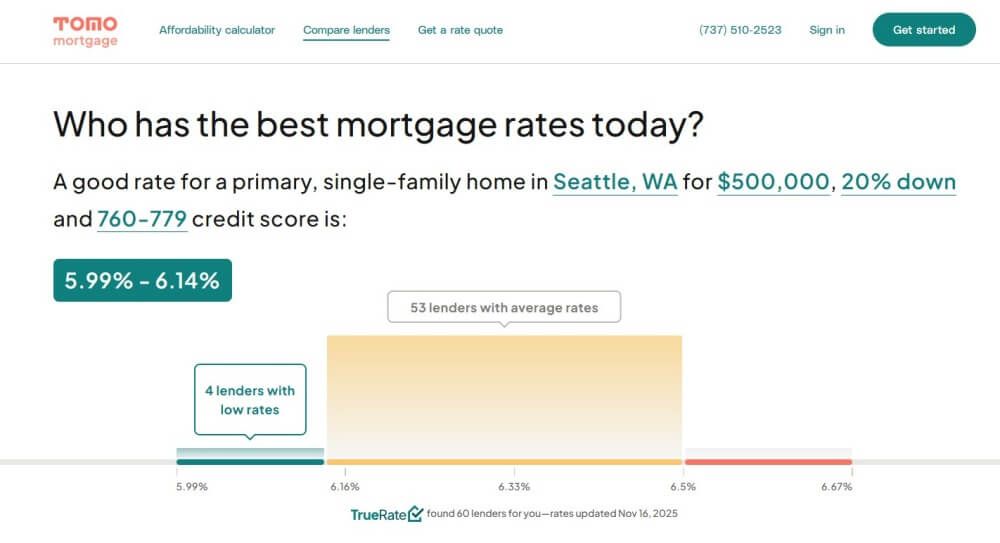 Tomo Mortgage Compare Lenders