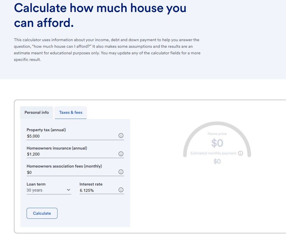 USBank Home Affordability Calculator