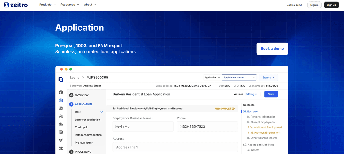 Zeitro Application